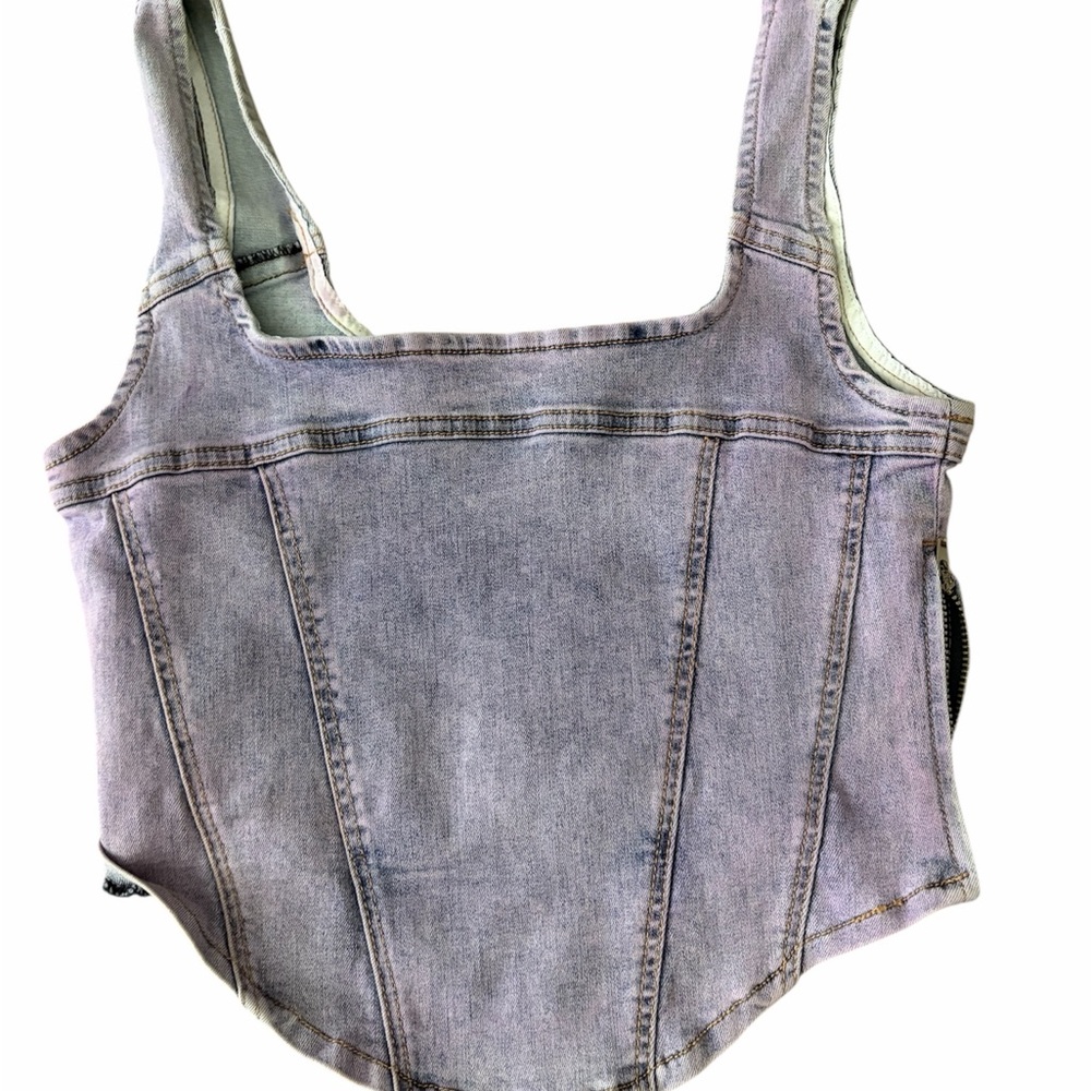 Forever 21 Light Denim Crop Top